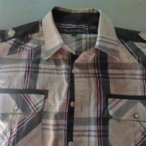 Mens Comfort travel khaki shirt ss crinkle free xl